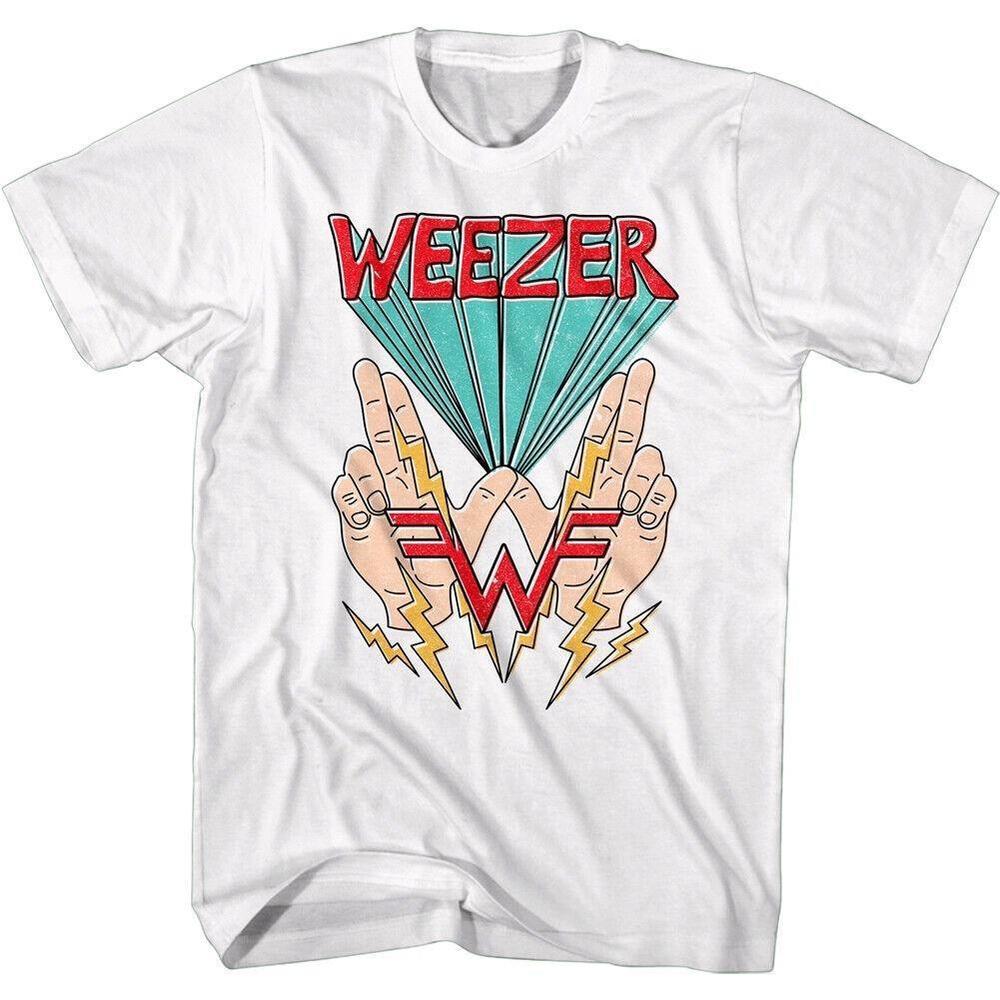 Weezer Hands Symbol T Shirt Flying W Lightning Rock Band Merch Rivers